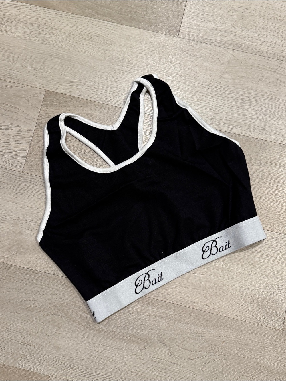 Bait Cropped Black Athletic Tank Top